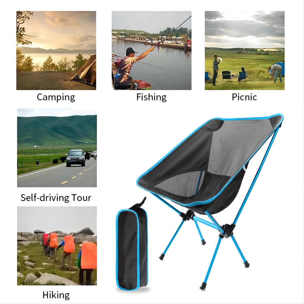 Portable Camping Foldable Chair Fishing Beach Travel Lounges Folding Ultralight Nature Hike Relaxing Outdoor Lightweight Chairs