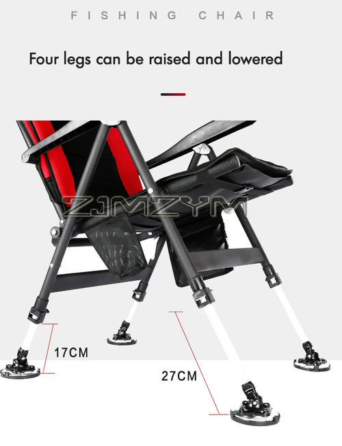 Fishing Chair Multi-Adjustable Folding Fishing Chair，Reclining European Fishing Chairs