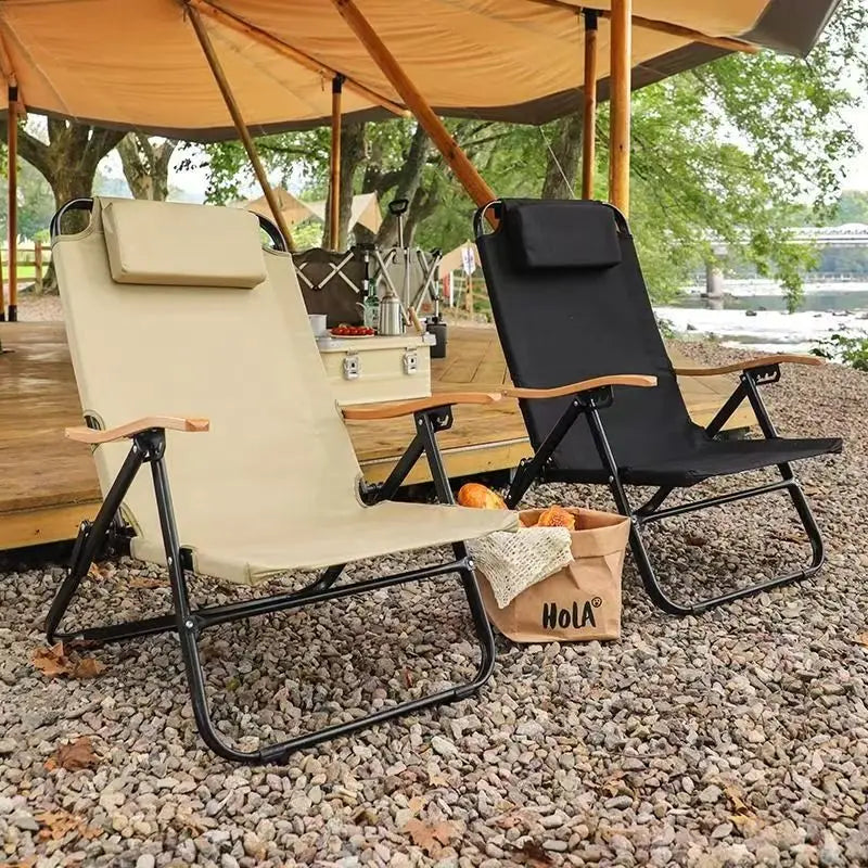 Kermit High Back Camping Chair 5 Gear Adjustable Recliner Foldable Outdoor Chair Lightweight Portable For Beach Fishing Travel