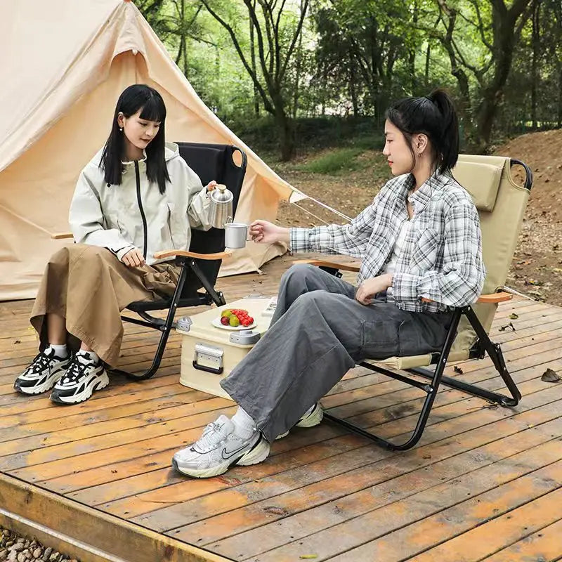 Kermit High Back Camping Chair 5 Gear Adjustable Recliner Foldable Outdoor Chair Lightweight Portable For Beach Fishing Travel